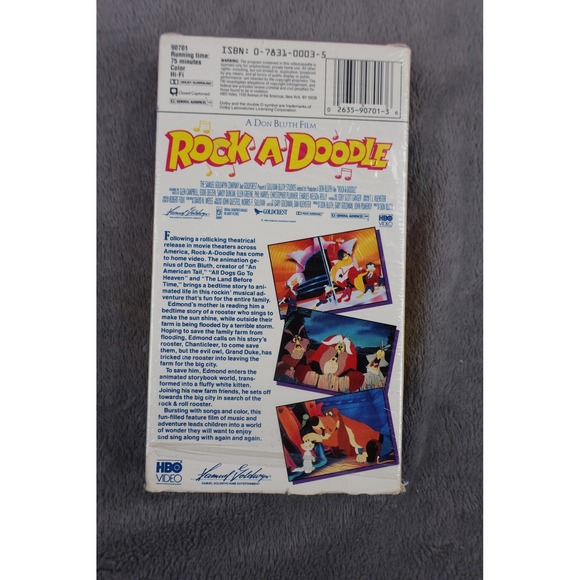 Vintage Rock-A-Doodle VHS HBO Video Don Bluth Animated Family Movie 1992 Kids - Picture 3 of 3